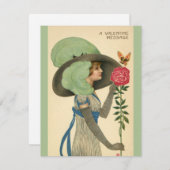  Valentijnsdag, Lady Red Rose Butterfly Feestdagenkaart (Voorkant / Achterkant)