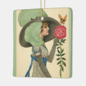  Valentijnsdag, Lady Red Rose Butterfly Keramisch Ornament (Links)