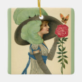  Valentijnsdag, Lady Red Rose Butterfly Keramisch Ornament (Voorkant)