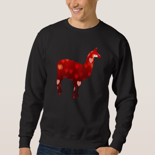 Valentijnsdag Lama Hartjes Trui (Voorkant)