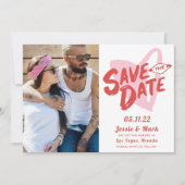 Valentijnsdag Las Vegas Foto Save the Date Aankondiging (Voorkant)
