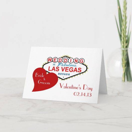 Valentijnsdag Las Vegas Wedding Kaart (Voorkant)