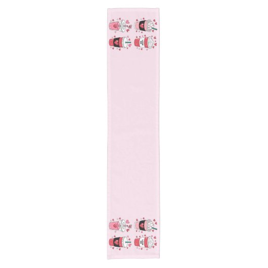 Valentijnsdag Latte Coffee Lover Korte Tafelloper (Voorkant)