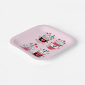 Valentijnsdag Latte Coffee Lover Papieren Bordje (Gebogen)