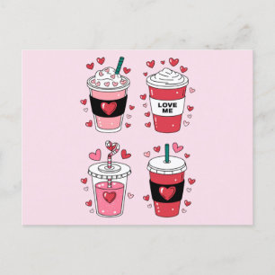 Valentijnsdag Latte Koffieliefhebber Briefkaart