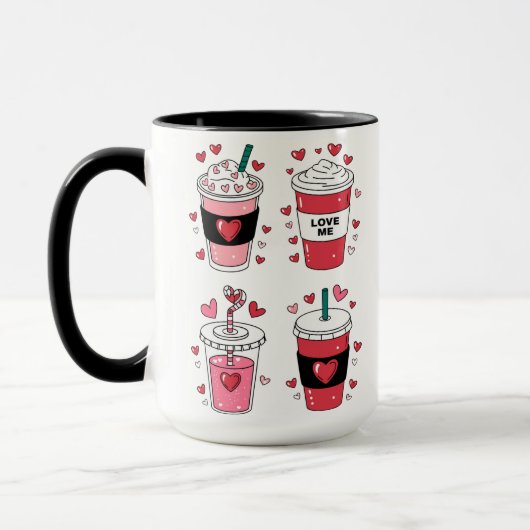 Valentijnsdag Latte Koffieliefhebber Mok (Links)