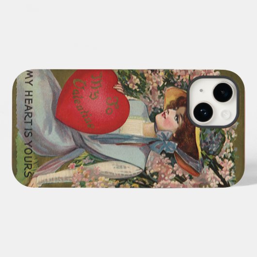 Valentijnsdag, legante dame met hart Case-Mate iPhone Case (Achterkant (horizontaal))