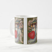  Valentijnsdag, legante dame met hart Koffiemok (Voorkant links)