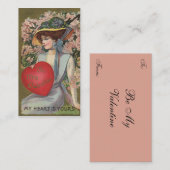  Valentijnsdag, legante dame met hart Notitiekaartje (Voorkant / Achterkant)