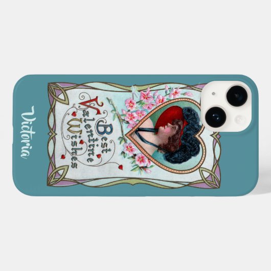 Valentijnsdag, legante vrouw in het hart Case-Mate iPhone Case (Achterkant (horizontaal))