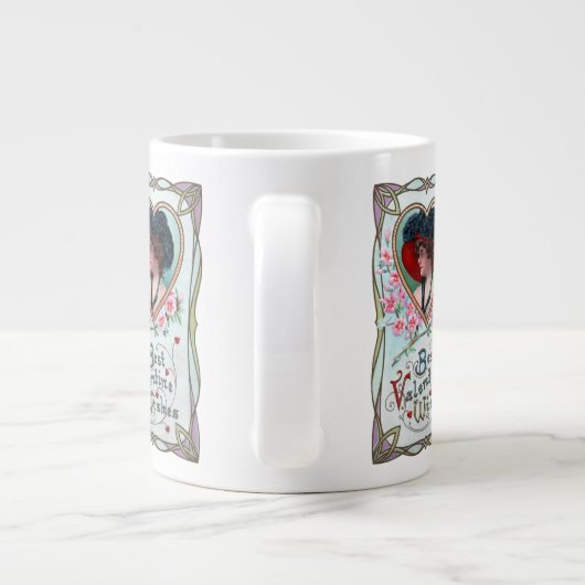  Valentijnsdag, legante vrouw in het hart Grote Koffiekop (Achterkant)