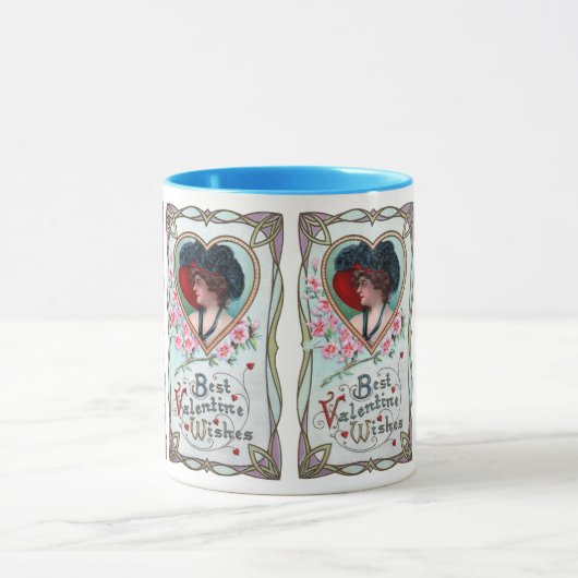 Valentijnsdag, legante vrouw in het hart Mok (Midden)