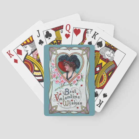  Valentijnsdag, legante vrouw in het hart Pokerkaarten (Achterkant)