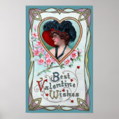  Valentijnsdag, legante vrouw in het hart Poster (Voorkant)