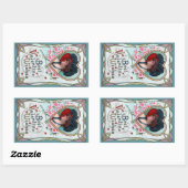  Valentijnsdag, legante vrouw in het hart Rechthoekige Sticker (Vel)