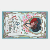  Valentijnsdag, legante vrouw in het hart Rechthoekige Sticker (Voorkant)