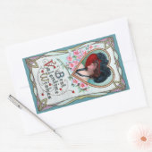  Valentijnsdag, legante vrouw in het hart Rechthoekige Sticker (Envelop)