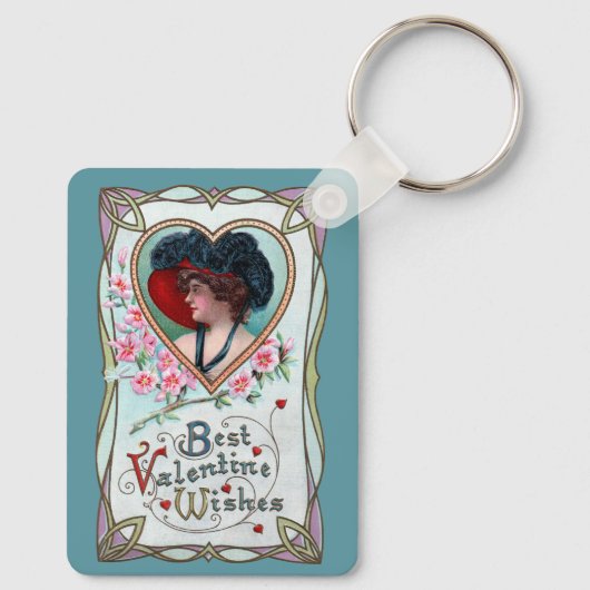  Valentijnsdag, legante vrouw in het hart Sleutelhanger (Achterkant)