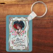 Valentijnsdag, legante vrouw in het hart Sleutelhanger (Achterkant)