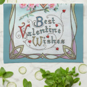 Valentijnsdag, legante vrouw in het hart Theedoek (Gevouwen)