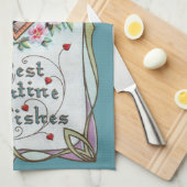 Valentijnsdag, legante vrouw in het hart Theedoek (Quarter Fold)