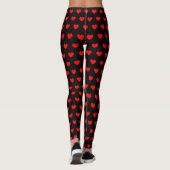 Valentijnsdag leggings met rood hartpatroon (Achterkant)