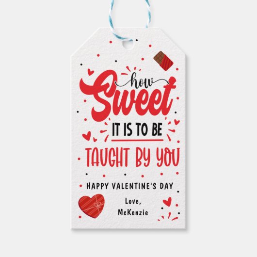 Valentijnsdag leraar cadeaulabel (Voorkant)