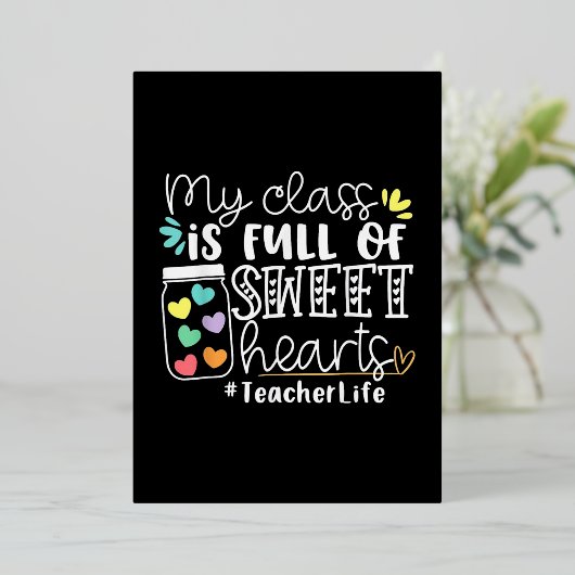 Valentijnsdag leraar folie feestdagenkaart (Staand Voorkant)