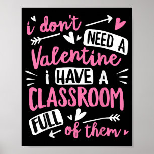 Valentijnsdag leraar Funny Classroom School Vale Poster