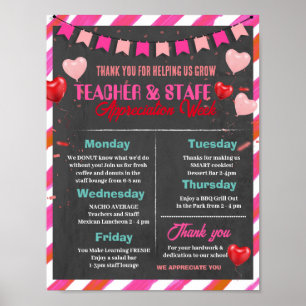 Valentijnsdag Leraar Waardering sjabloon Poster