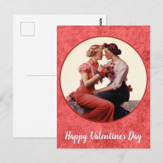  Valentijnsdag Lesbisch Paar Briefkaart (Voorkant / Achterkant)
