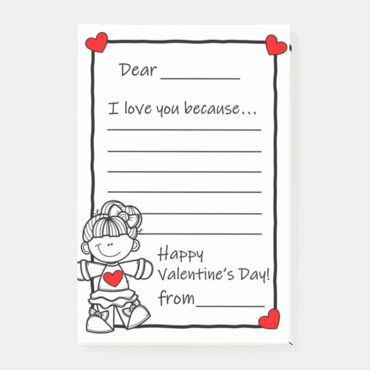 Valentijnsdag Letter Large Post-it-laptop Post-it® Notes (Voorkant)