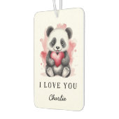 Valentijnsdag Leuke Panda Holding Hart Naam Foto Luchtverfrisser (Links)