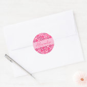 Valentijnsdag Leuke Roze Hart- en Bloempatroon Naa Ronde Sticker (Envelop)