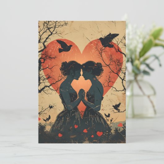  VALENTIJNSDAG LGBTQ FEESTDAGENKAART (Staand voorkant)