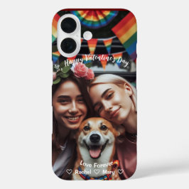 Valentijnsdag LGBTQIA2S+ Aangepaste foto iPhone 16 Hoesje