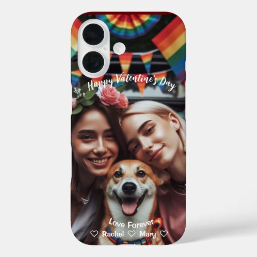 Valentijnsdag LGBTQIA2S+ Aangepaste foto Case-Mate iPhone Case (Achterkant)