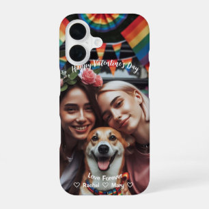 Valentijnsdag LGBTQIA2S+ Aangepaste foto iPhone 16 Hoesje