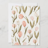 Valentijnsdag Licht Roze Bloemen Baby Meisje Douch Kaart (Achterkant)