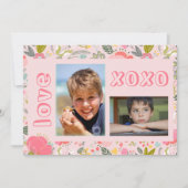 Valentijnsdag liefde 2 fotocollage feestdagenkaart (Voorkant)