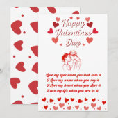 Valentijnsdag Liefde Bericht Feestdagenkaart (Voorkant / Achterkant)