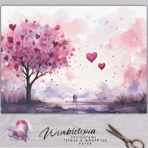 Valentijnsdag Liefde Blossom Decoupage Tissuepapier