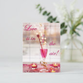 Valentijnsdag Liefde Champagne Feestdagenkaart (Staand voorkant)