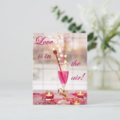 Valentijnsdag Liefde Champagne Feestdagenkaart (Staand voorkant)