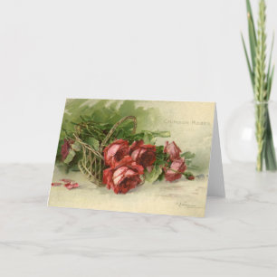  Valentijnsdag Liefde, Crimson Red Roses Feestdagen Kaart