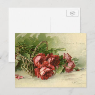  Valentijnsdag Liefde, Crimson Red Roses Feestdagenkaart