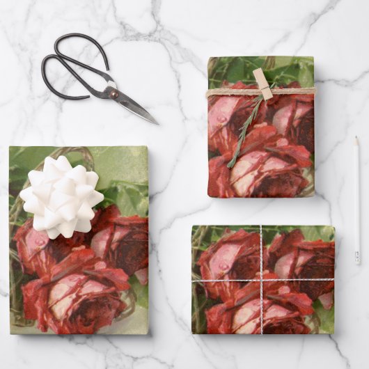  Valentijnsdag Liefde, Crimson Red Roses Inpakpapier Vel (Voorkant)