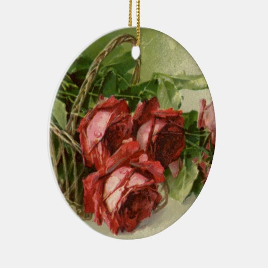  Valentijnsdag Liefde, Crimson Red Roses Keramisch Ornament (Rechts)