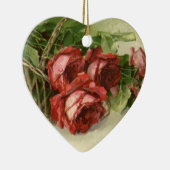  Valentijnsdag Liefde, Crimson Red Roses Keramisch Ornament (Rechts)