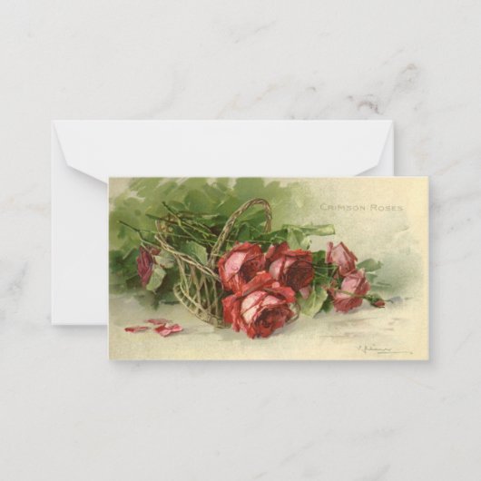  Valentijnsdag Liefde, Crimson Red Roses Notitiekaartje (Voorkant)